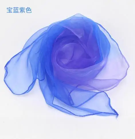 60x60cm Women Gradient Color Square Scarf Imitated Silk Scarves Girls Dancing Small Scarf Thin Chiffon Neckerchief