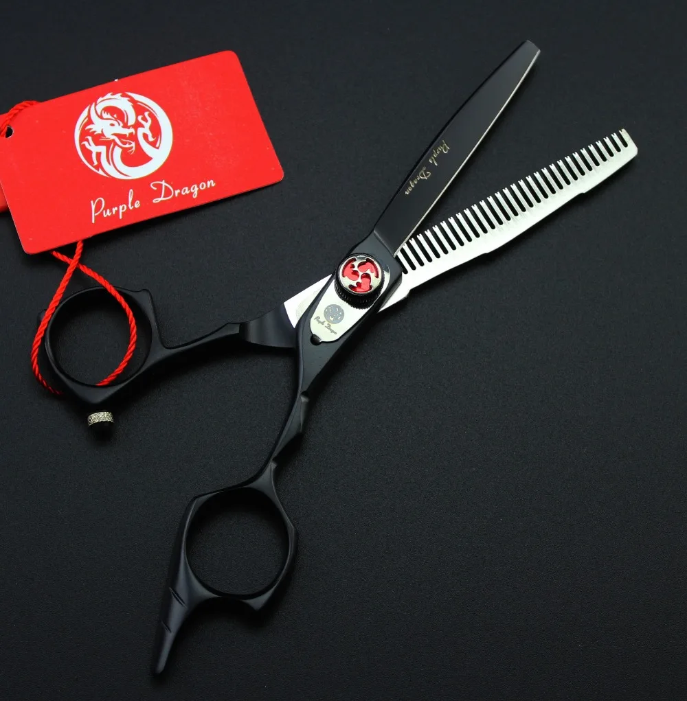 555# 5.5'' Brand Purple Dragon Hairdressing Scissors JP 440C Barber's  Under Teeth Thinning Rate Thinning Scissors Hair Shears