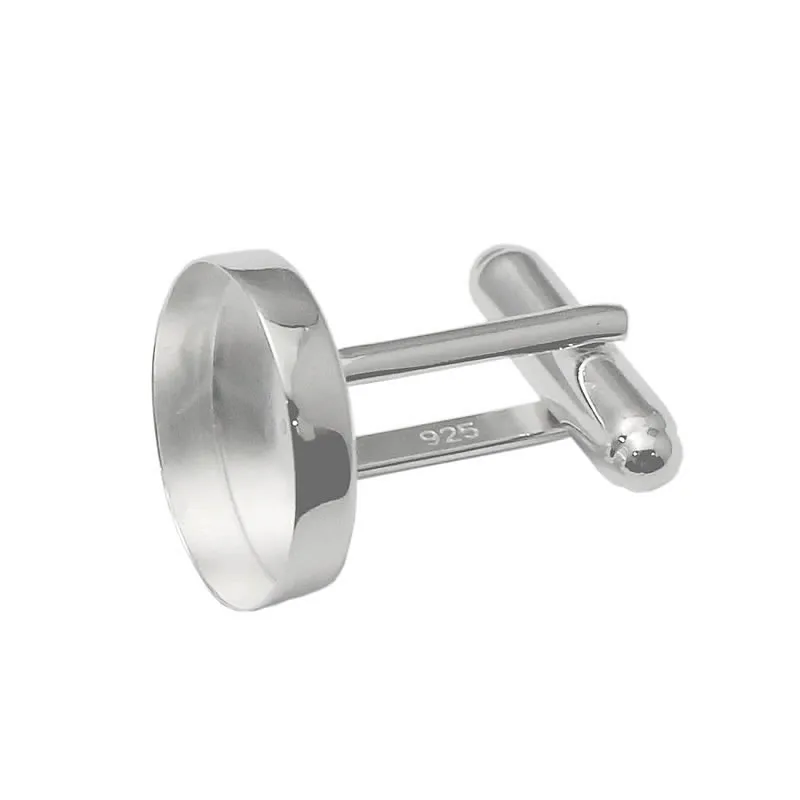 Lèvent de manchette en argent 925 pour hommes, boutons de manchette, bijoux vierges, base ronde, convient à 16mm, chemise habillée, boutons de manchette bricolage, faits à la main, 5 paires, 10 pièces