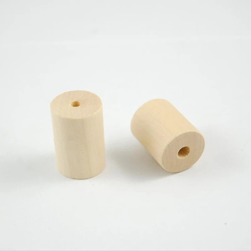 10pcs/lot Geometric Cylinder Natural Wooden Beads Unfinished Tube Loose Wood Beads Fit Diy Jewelry Making 20x25 20x30 20x40mm