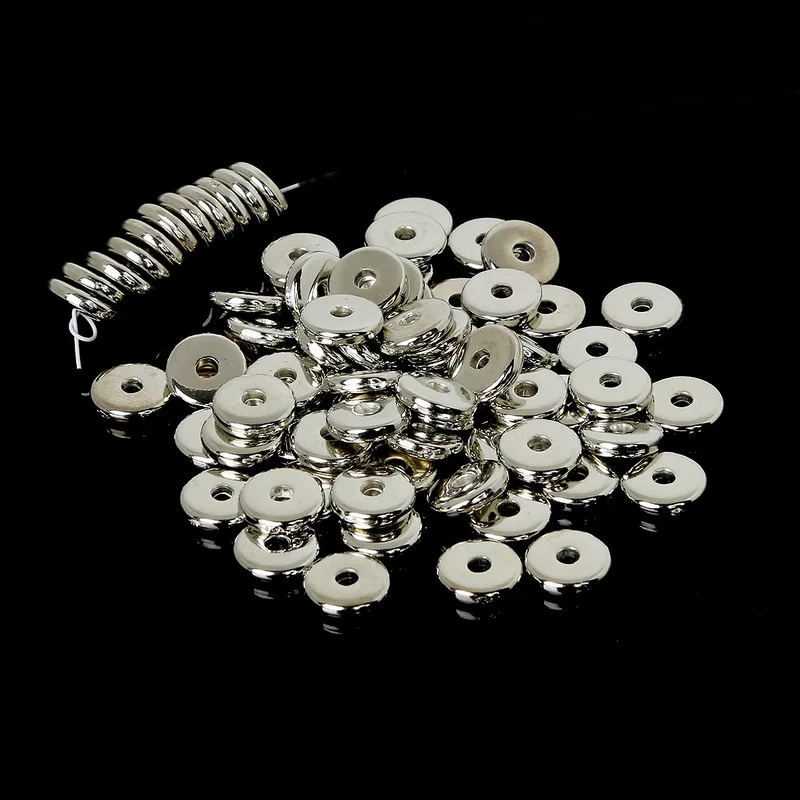 High Quality 100-500pcs Rhodium/KC Gold CCB Plastic Beads Loose Spacer Beads for DIY Jewelry Findings 5/8/10mm Pick Size