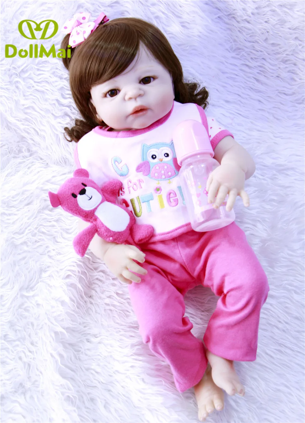 

57CM Realistic Finished Bebe Reborn Silicone Vinyl Body Soft Girl Doll Bebe Reborn Handmade Toy For Child Christmas Gift