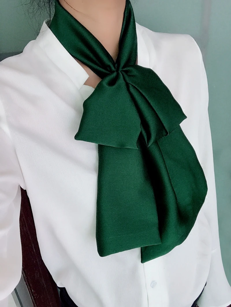 18CMX145CM Pure Spring Autumn Long Silk Neckerchief For Laides Soft Satin Business Women\'s Neck Scarf Jersey Scarf Travel Belt