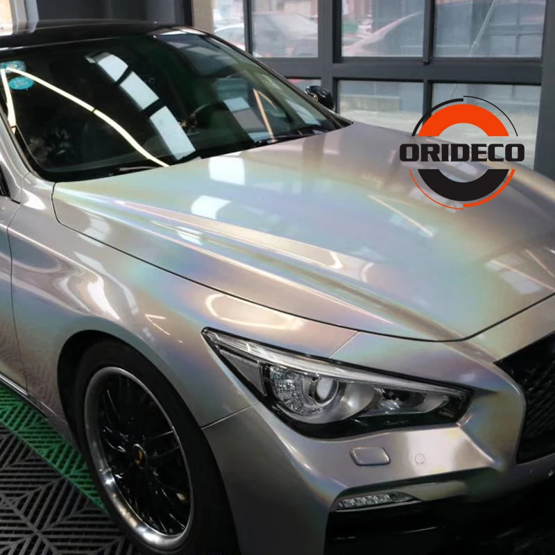 2019 New Arrival Premium Silver Gloss Flip Psychedelic Laser Car Vinyl Wrap Film Air Bubble Free For Car Sticker