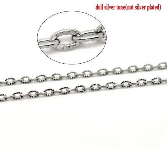 

DoreenBeads 10M Silver Color Links-Opened Textured Cable Chains (B15335), yiwu