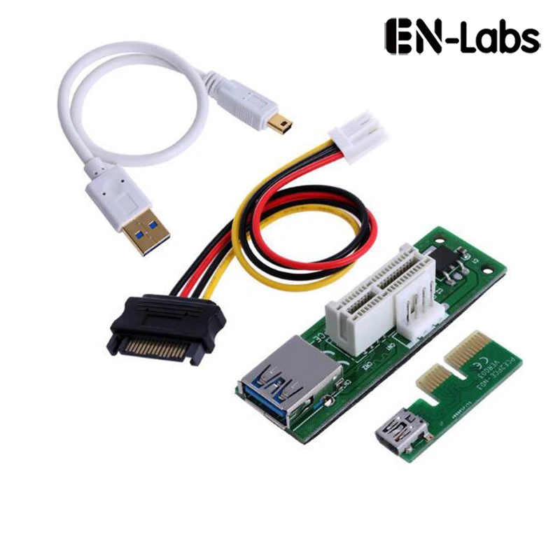 EN-Labs PCI-E X1 to 1X Riser Extension Cable,90 Degree PCIe 1X to 1X Extended Expansion Card for GPU Graphic Card Mining