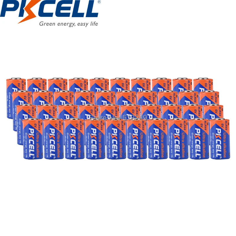 40Pieces PKCELL 6V 4LR44 Alkaline Batteries L1325 PX28A 476A A544 28A For toys MP3