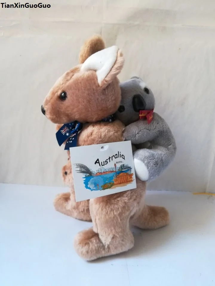 

creative plush toy about 25cm kangaroo with little koala on the back soft doll children's toy Christmas gift w0131