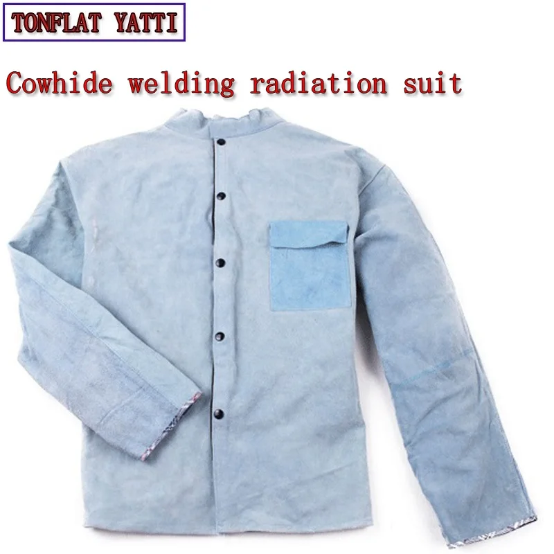 

Cowhide Suit Welding Clothes Tig Mig Mag Radiation Protection Wear Resistant Insulation Overalls For Workmen Costume