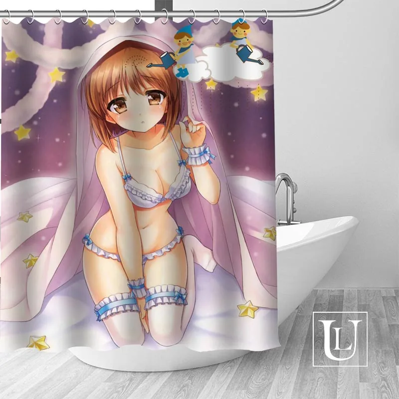 Sexy anime girls Shower Curtains Custom Bathroom Curtain Waterproof Bathroom Fabric Polyester Shower Curtain 1pcs custom