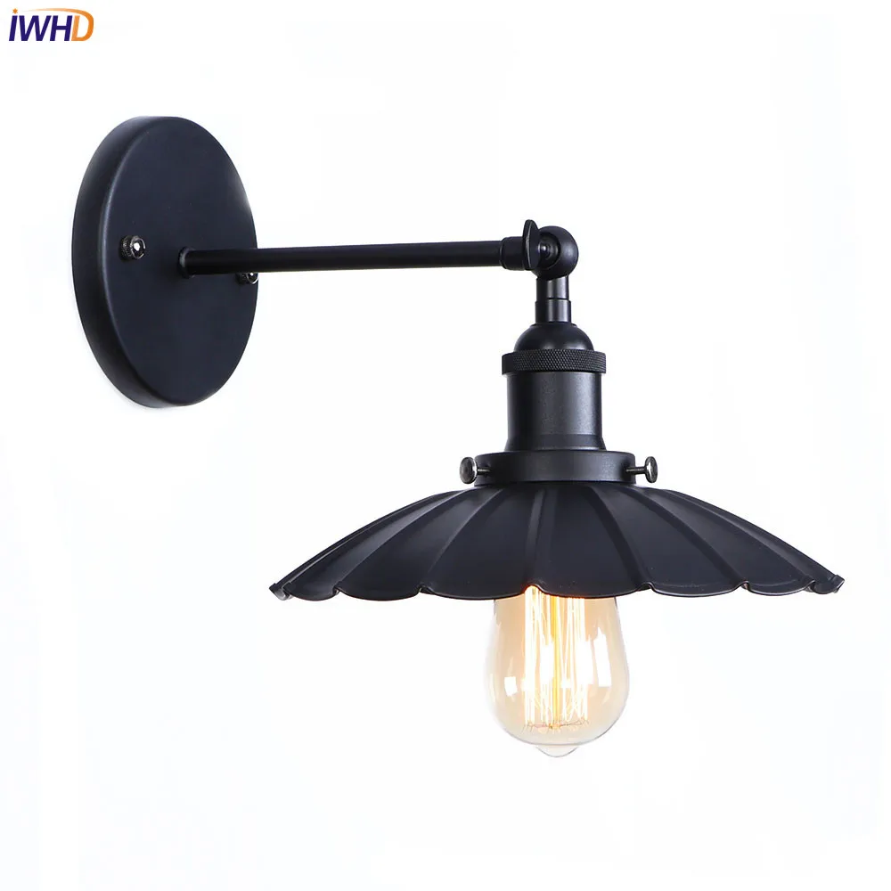 

IWHD Adjustable Black Retro Wall Lights LED Edison Bedroom Living Room Loft Style Vintage Wall Lamp LED Stair Light Lamparas