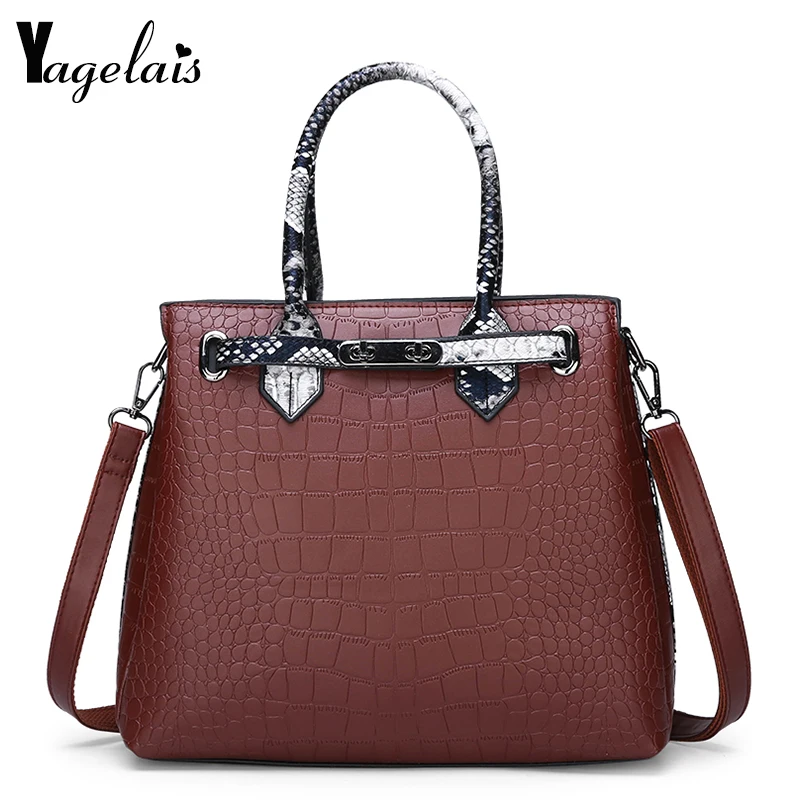 

2024 High Quality Europe And The United States New Fashion Crocodile Pattern Bag Ladies Leather Handbags Shoulder Bag Big Female