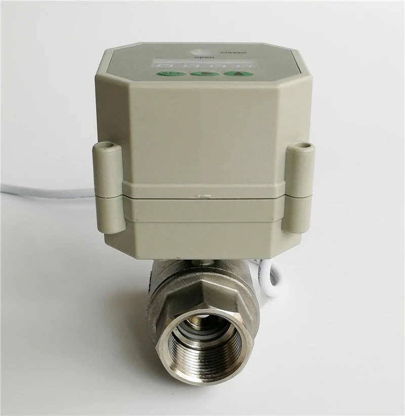 3/4'' Time Control Electric Valve AC/DC9-24V, SS304 Motorized Valve with timer set function used for drain water