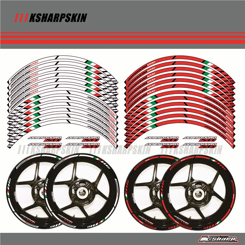 

12 X Thick Edge Outer Rim Sticker Stripe Wheel Decals FIT APRILIA Dorsoduro 1200 17''