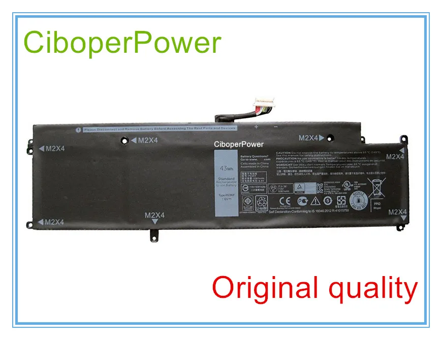 

Оригинальный аккумулятор для ноутбука 7,6 В 43wh 5381 мАч P63NY, Аккумулятор для ноутбука 13 7370