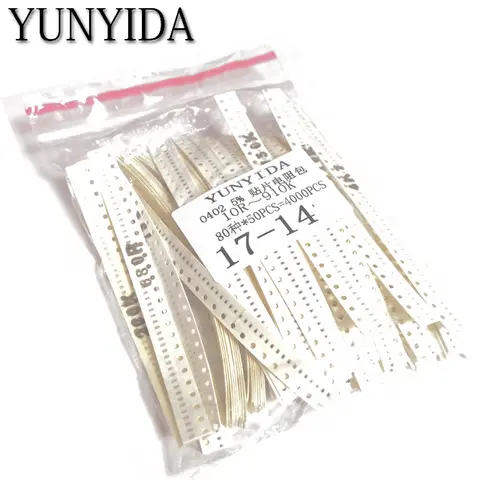 SMD Resistor Kit 4000pcs 10Ω to 1MΩ YUNYIDA