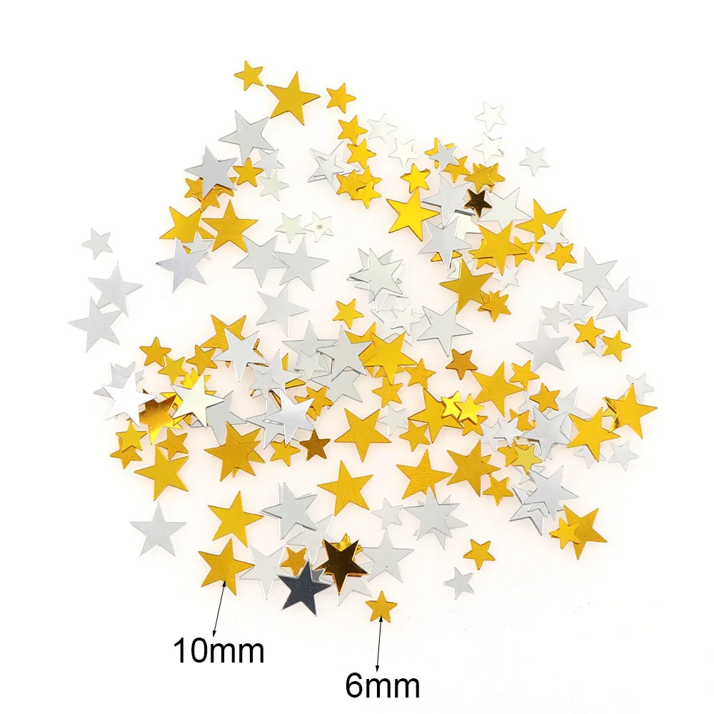 15g Mix Gold&Silver Five-pointed Star Confetti Sequins Christmas Table Decor For Home Party Decor/Wedding Throw Confetti