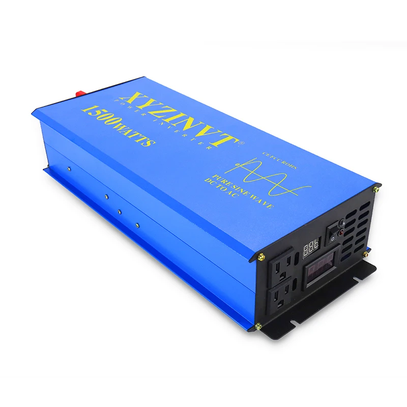 1500W Solar Inverter 12V 220V Pure Sine Wave Power Inverter Car Battery Converter 24V/48V DC to 120V/230V/240V AC Remote Control