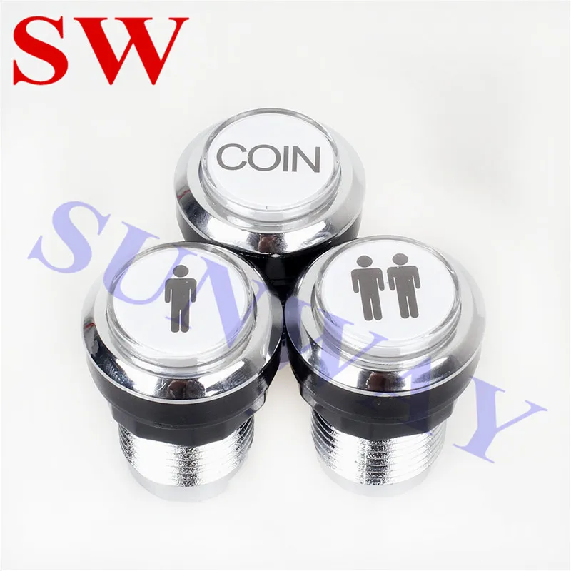 1PC 12V LED Chrome moneta przycisk posrebrzany 1 odtwarzacz 2 odtwarzacz podświetlany przycisk podświetlana dioda LED przycisk z mikroprzełącznikiem