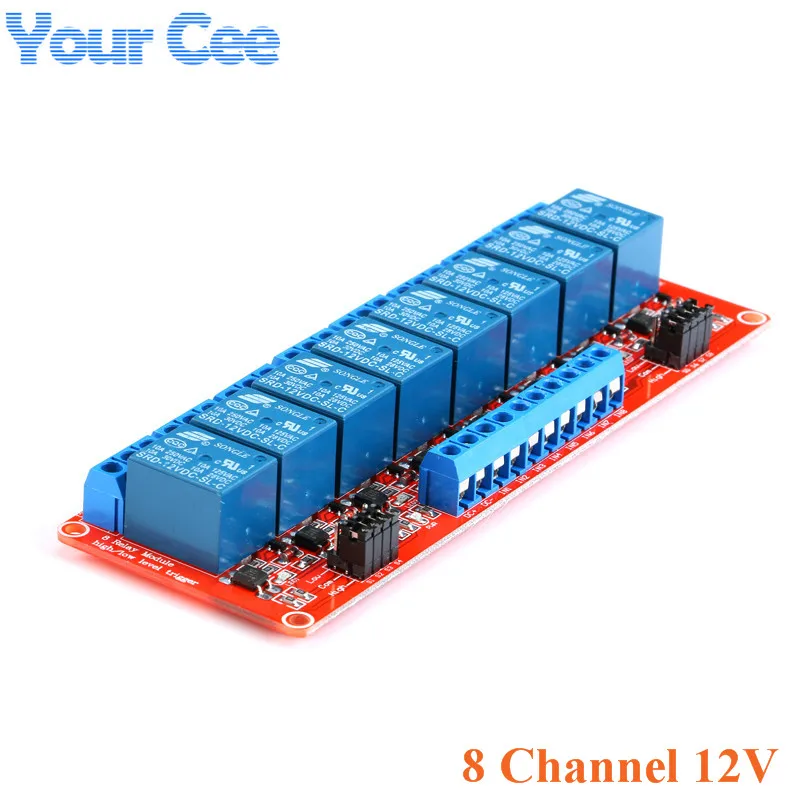 1 2 4 8 Way Channel Relay Module 5V 12V 24V with Optocoupler Support High and Low Level Trigger for Arduino