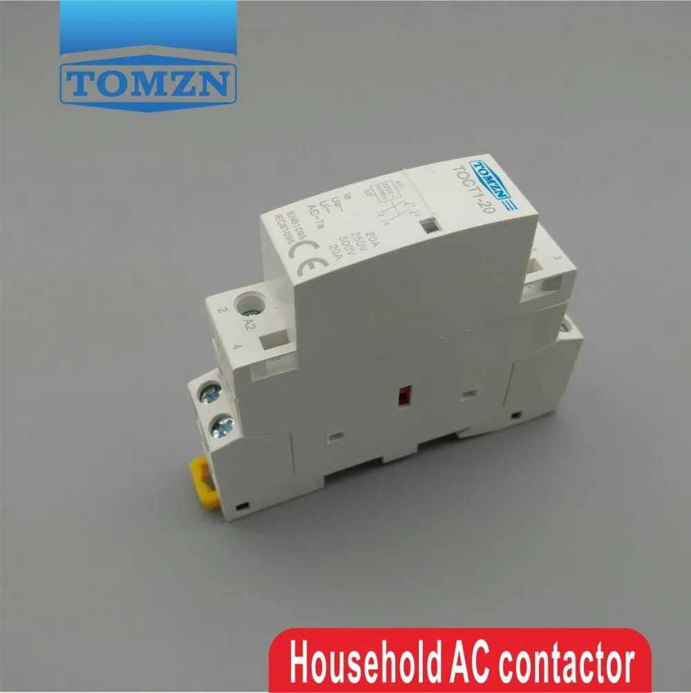 CT1 2P 20A 220V/230V 50/60HZ Din rail Household ac Modular contactor 2NO