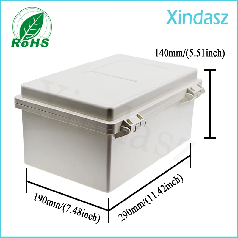 1pcs 290*190*140mm hinged plastic enclosures project boxes plastic electrical enclosures