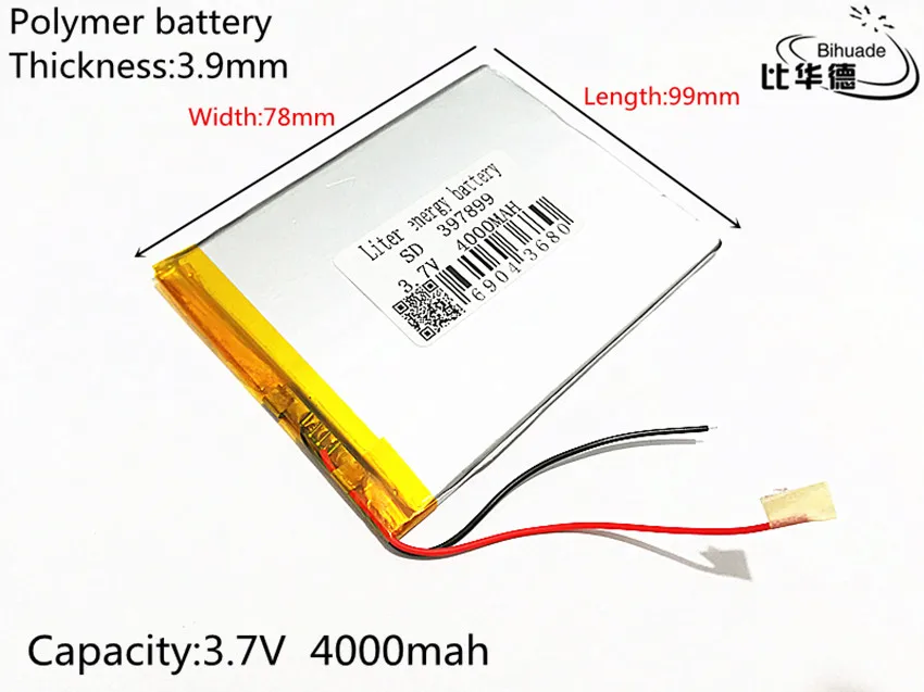 جهاز لوحي 3.7 فولت 4000 مللي أمبير في الساعة ، 7 بوصة ، song mei G2 ، منتجات متوسطة ، بطارية ليثيوم أيون بوليمر