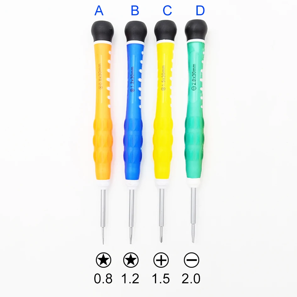 

125mm 0.8 / 1.2 Pentalobe 1.5 Phillips 2.0 Slotted Jelly Screwdriver Colorful Key Rotatable Head Screwdrivers 200pcs/lot