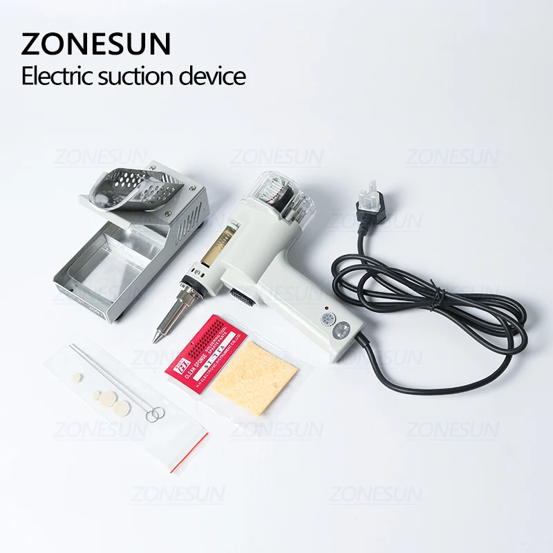 ZONESUN-bomba desoldadora de doble vacío eléctrica, pistola de succión de estaño, potente herramienta de eliminación de estaño, 998