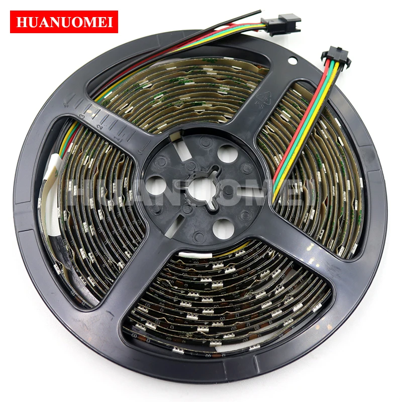 DC5V 48Pixels/M APA102 RGB 5050 SMD LED Strip Pixel Light Black PCB Waterproof IP65 Individual Flexible Tape Outdoor Decor Lamp