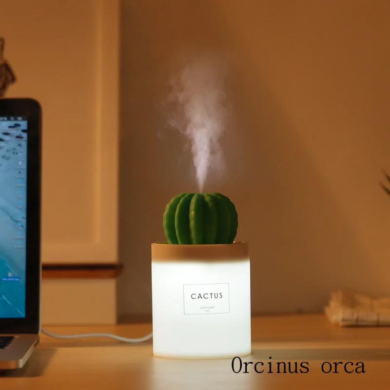 Cartoon creative cactus night lamp baby bedroom bedside lamp LED plug-in mini portable humidifier lamp free shipping