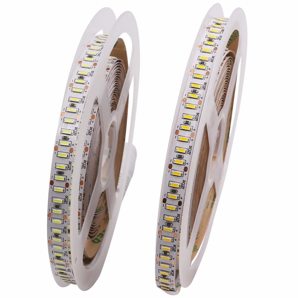 Ultra jasny SMD 3014 LED Strip z złącze DC plug 204 led/m DC12V zimny ciepły biały wodoodporna elastyczna taśma oświetleniowa LED 5m