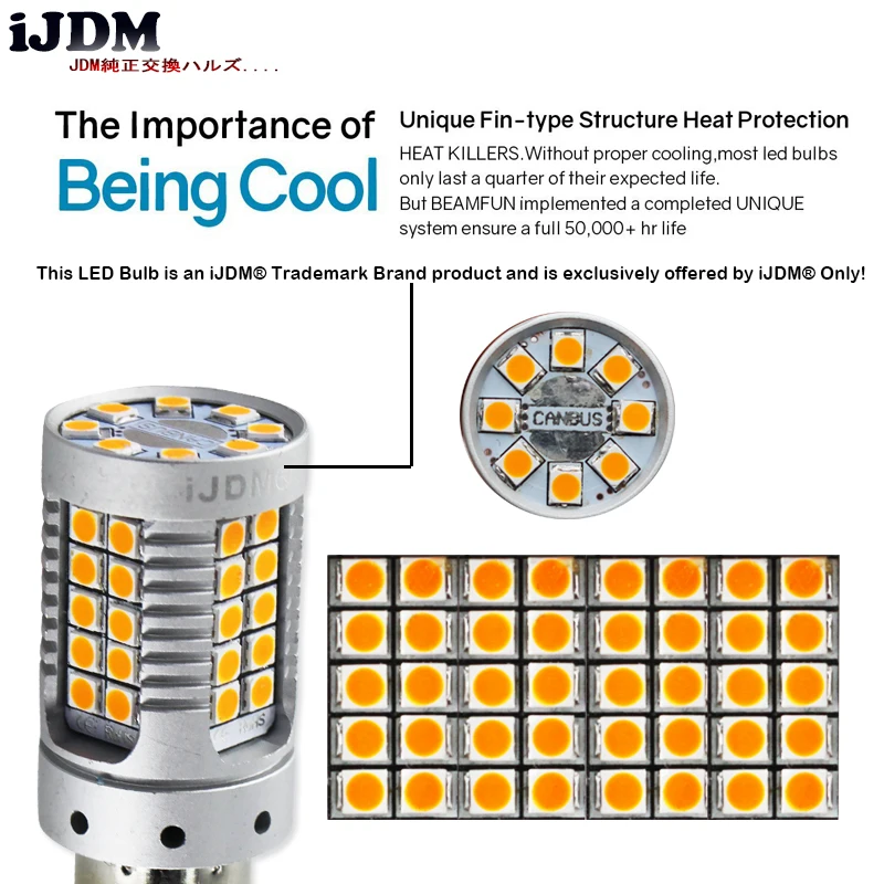 No Hyper Flash 7440 LED canbus Errror Free T20 1156 PY21W BAU15S LED Bulbs For Car Turn Signal Lights Brake Lights Reverse Lamp