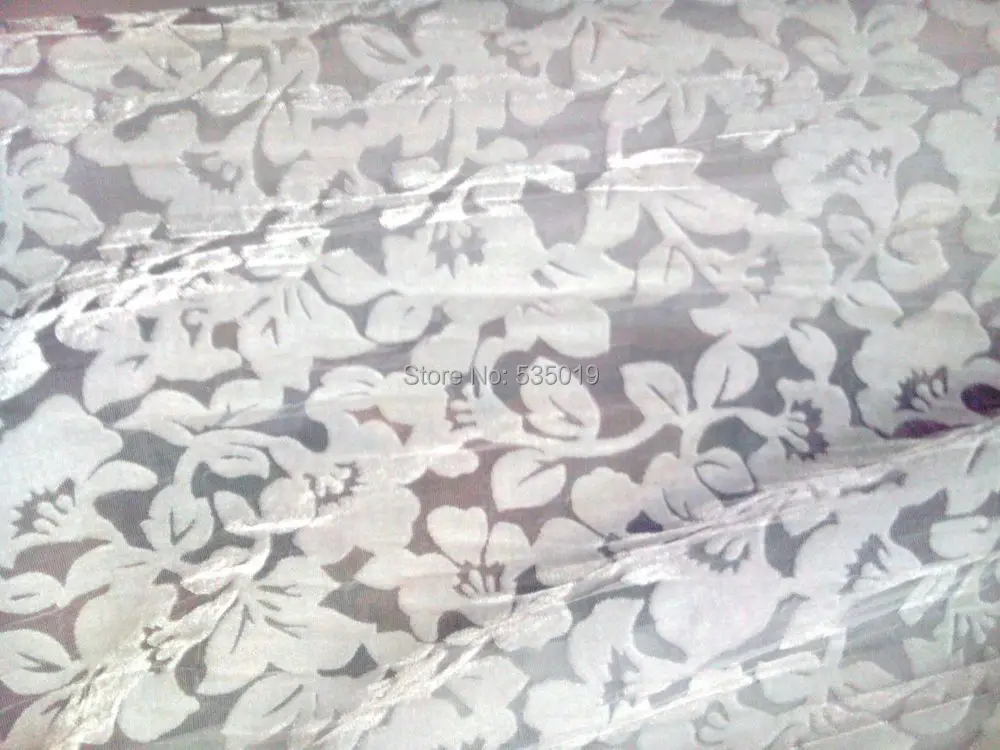 Telas Free Tulle Roll African Lace Silk Fabric For Sewing Curtain Scarf Dress Cotton Fabric Meters White Flowers Velvet Fabric