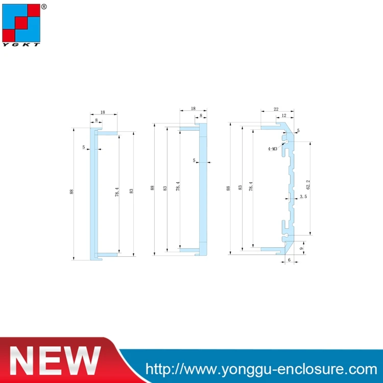 2U Aluminum Box Enclosure Case- 229*88-250 mm ( w*h-l) 2U-aluminum instrument chassis communication networks aviation chassis