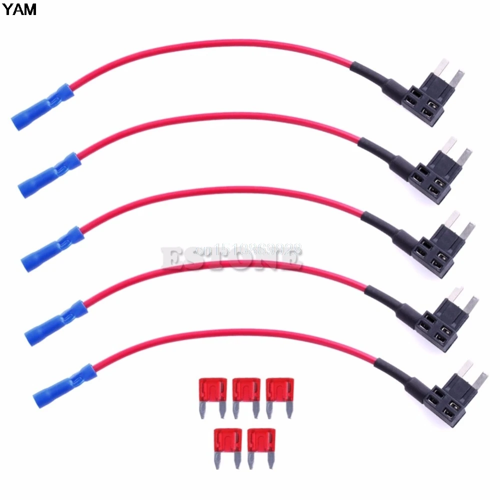 5Pcs Mini ATM Fuse Adapter tap Dual Circuit Adapter Holder For Car Auto Truck