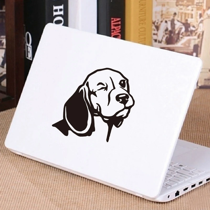 Beagle Wall Decal For Car Laptop Decor Vinyl Sticker , Dog Head Beagle Wall Art Mural Living Room Wall Decoration