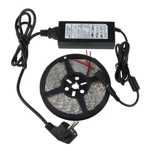 FREE SHIPPING! 5M Non-Waterproof RGB 300 LEDs SMD 5050 LED Strip Light+24 key IR Remote+12V 5A Power