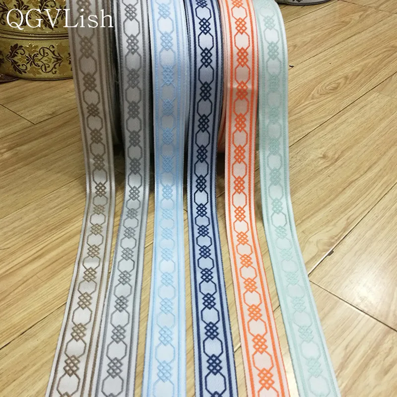 

QGVLish 25M/lot 3cm Wide Ethnic Jacqurd Lace Fabric Curtain Lace Trims Webbing DIY Sofa Clothing Edge Decorative Lace Ribbon