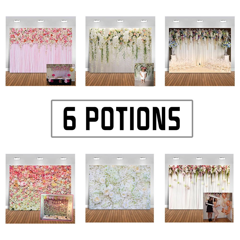 

Bridal Shower Backdrop Wedding Custom Background for Photography White Floral Wister Party Decoration Supplies