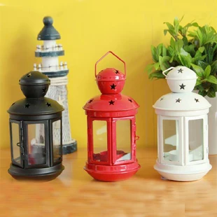 Fashion classical tieyi mousse vintage wall lamp lantern glass candle table lantern dining table decoration