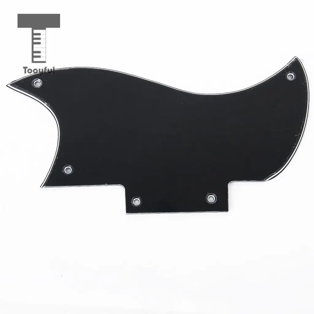 Tooyful High Quality 3 Ply ABS Pickguard Scratch Plate Anti-scratch Accessory for SG Electric Acoustic Guitars Black Wholesale