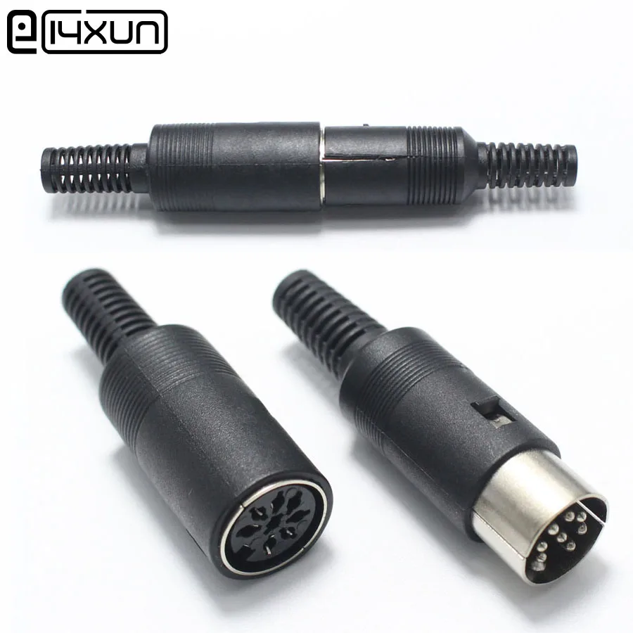 1set 8Pin Female DIN jack + Male DIN Plug with Plastic Handle Connector Adapter