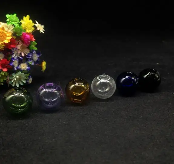 10pcs 8/10/12/16mm Hollow Color Glass Ball With Hole Globe Beads Orb Glass Bottle Vial Charms Jewelry Making Accessories Finding