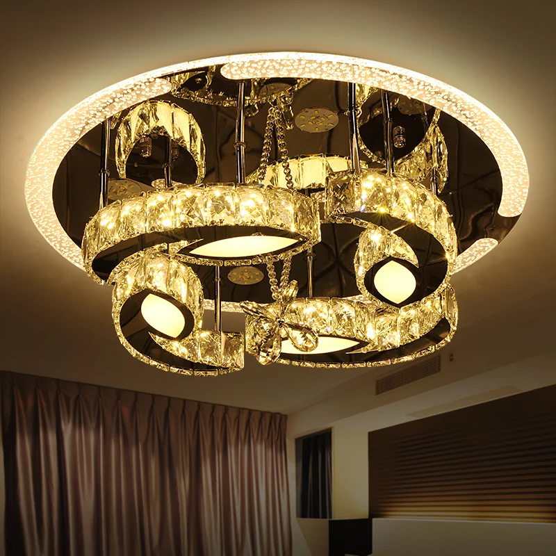 

IWHD K9 Crystal Ceiling Lights Tricolor dimmable Lamparas Para Teto Mdern Led Ceiling Lamps Light Fixtures Bedroom Luminaire