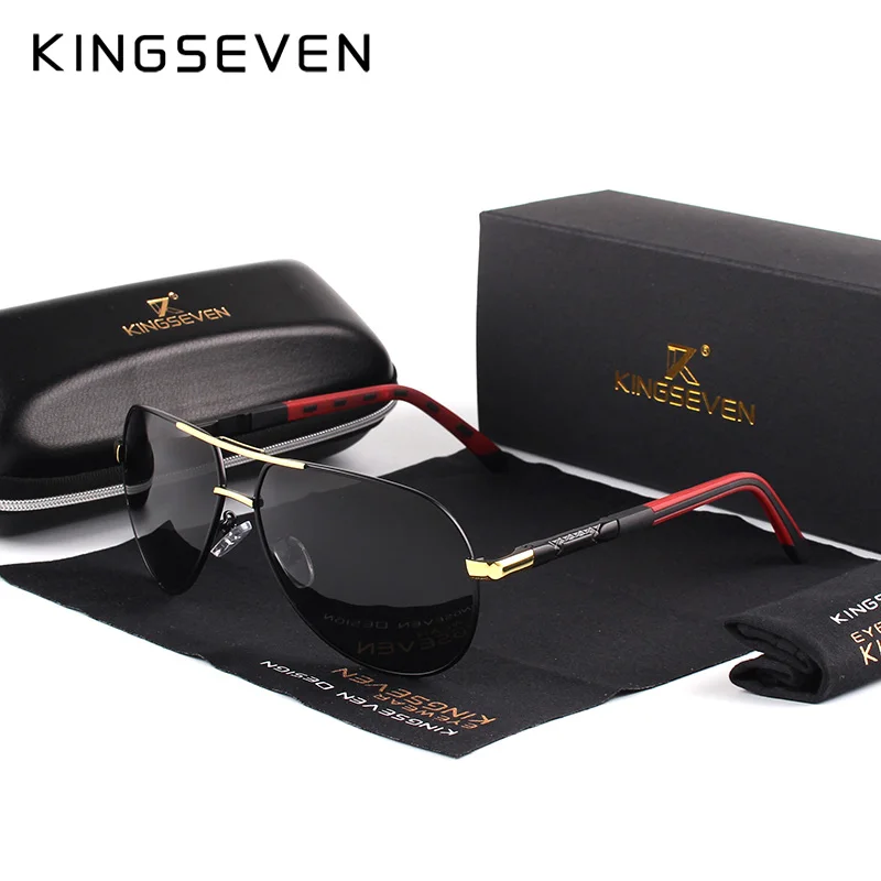 KINGSEVEN Männer Vintage Aluminium Polarisierte Sonnenbrille Klassische Marke sonnenbrille Beschichtung Objektiv Fahren Brillen Für Männer/Frauen 3