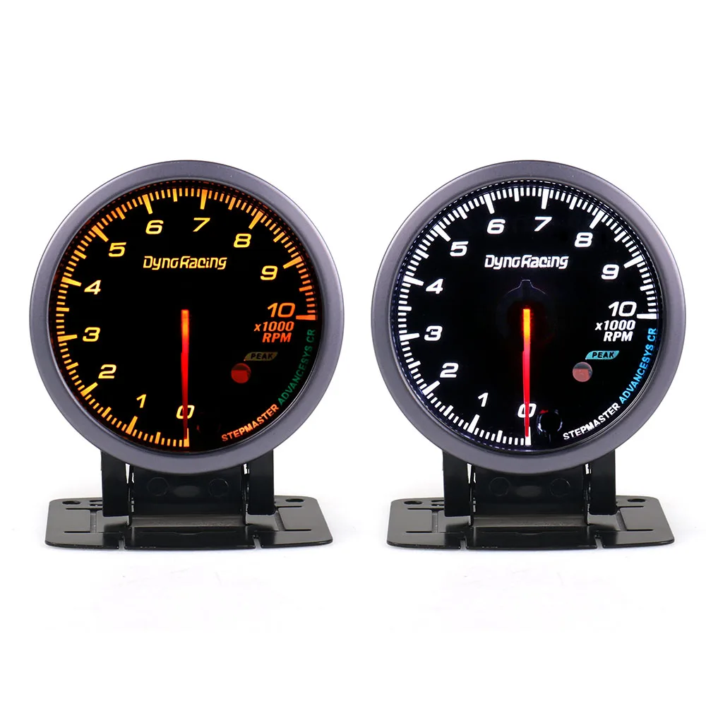 Dyiciacing-Tachymètre automatique de voiture avec éclairage blanc et ambre, compteur facial noir, jauge, 60mm, 0-10000 tr/min, RPM