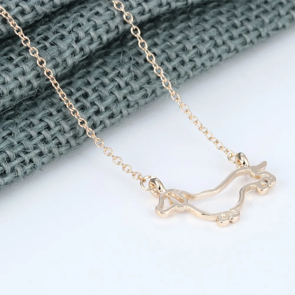 CHENGXUN Cute Dachshund Pendant Necklace Women Gold Silver Color Lovely Animal Jewelry Dog Accessory Birthday Girls