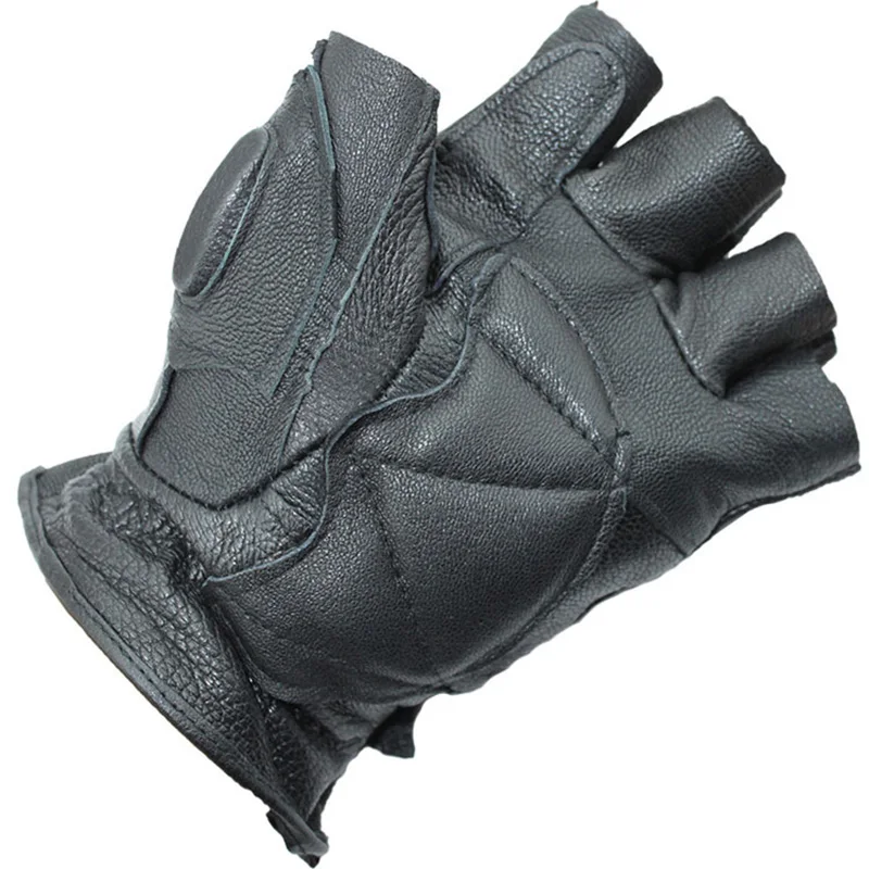 Half Finger Men\'s Imitation Deerskin Gloves Black PU Leather Sports Training Protection Gloves Mittens S20