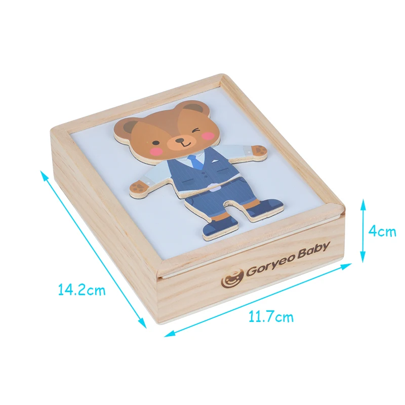 Kinderen Dressing Games Houten Magnetische Cartoon Speelgoed Magnetische Puzzel Kinderen Educatief Dressing Kids Geschenken Vroeg Leren